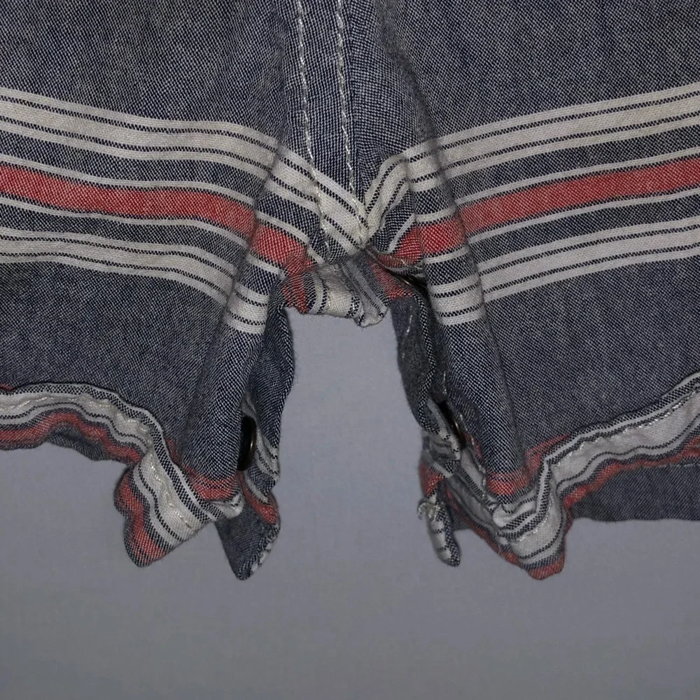 Oshkosh B'Gosh Red Grey & Cream Striped Overalls